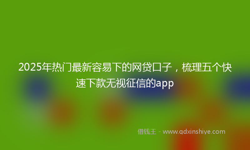 2025年热门最新容易下的网贷口子，梳理五个快速下款无视征信的app