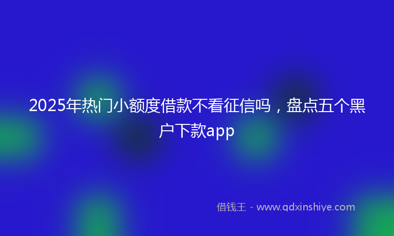 2025年热门小额度借款不看征信吗，盘点五个黑户下款app