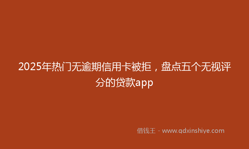 2025年热门无逾期信用卡被拒，盘点五个无视评分的贷款app