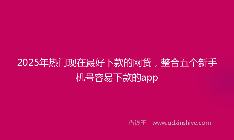 2025年热门现在最好下款的网贷，整合五个新手机号容易下款的app