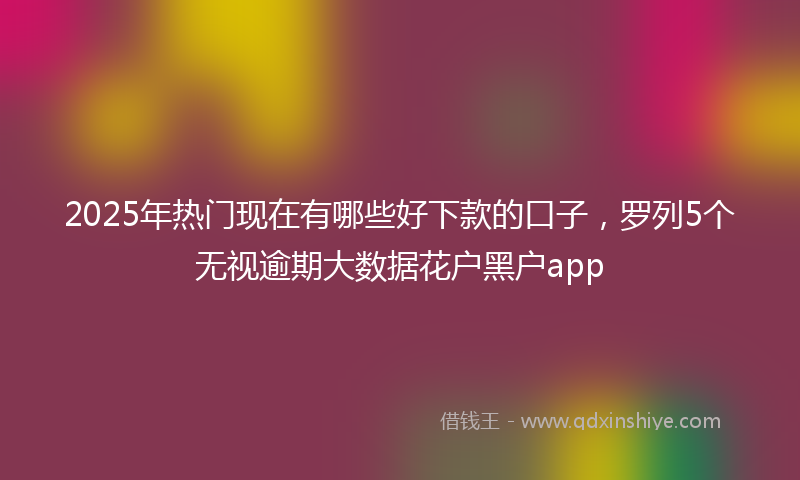 2025年热门现在有哪些好下款的口子，罗列5个无视逾期大数据花户黑户app
