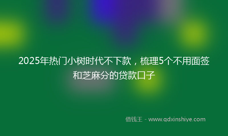 2025年热门小树时代不下款，梳理5个不用面签和芝麻分的贷款口子