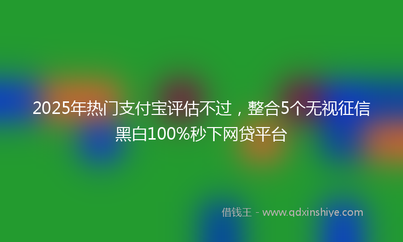 2025年热门支付宝评估不过，整合5个无视征信黑白100%秒下网贷平台