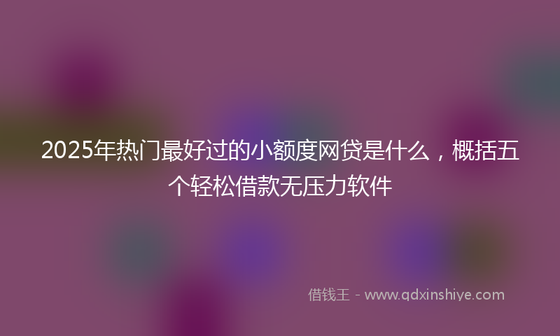 2025年热门最好过的小额度网贷是什么，概括五个轻松借款无压力软件