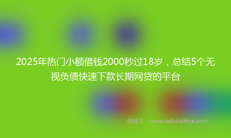 2025年热门小额借钱2000秒过18岁，总结5个无视负债快速下款长期网贷的平台