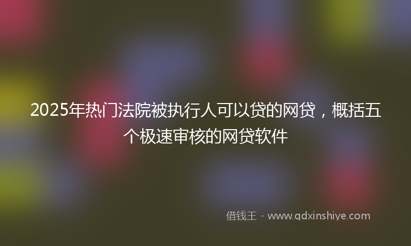2025年热门法院被执行人可以贷的网贷，概括五个极速审核的网贷软件