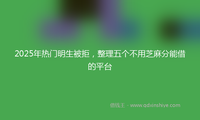 2025年热门明生被拒，整理五个不用芝麻分能借的平台
