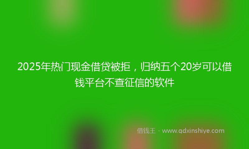 2025年热门现金借贷被拒，归纳五个20岁可以借钱平台不查征信的软件