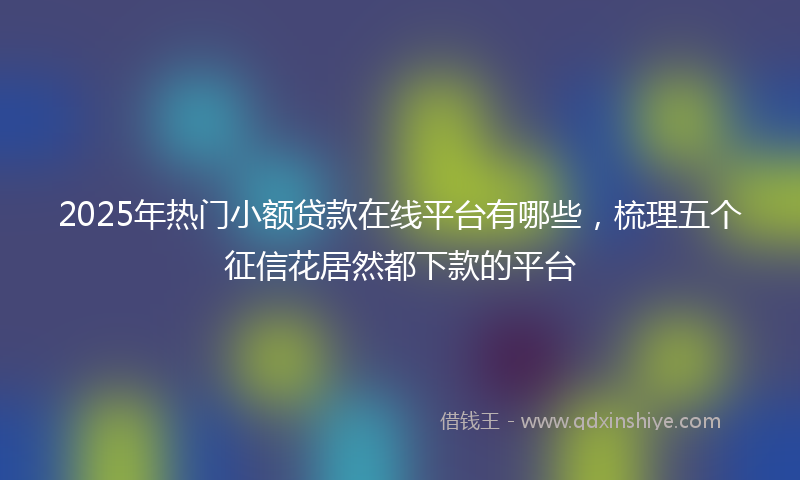 2025年热门小额贷款在线平台有哪些，梳理五个征信花居然都下款的平台