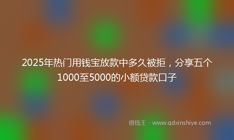 2025年热门用钱宝放款中多久被拒，分享五个1000至5000的小额贷款口子