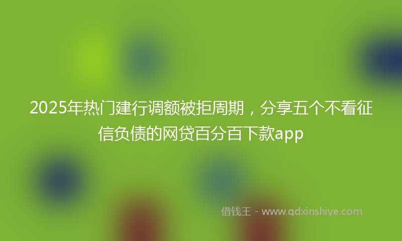 2025年热门建行调额被拒周期，分享五个不看征信负债的网贷百分百下款app