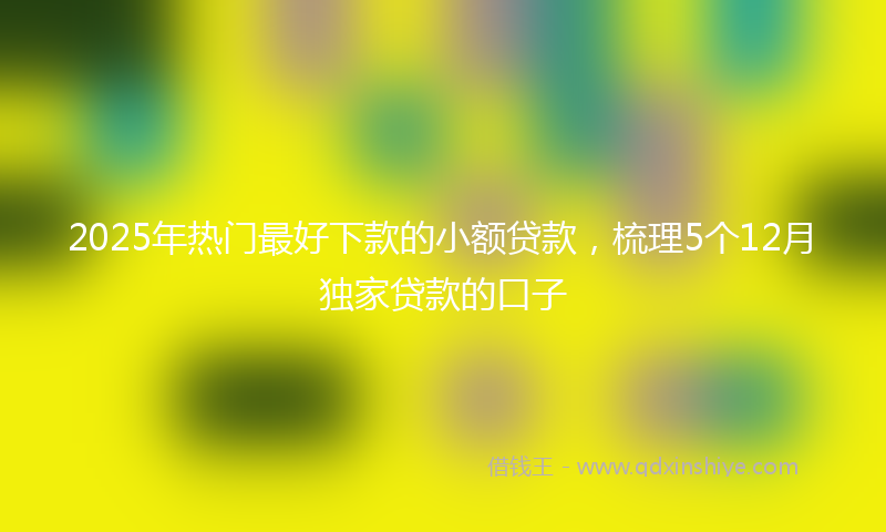 2025年热门最好下款的小额贷款，梳理5个12月独家贷款的口子