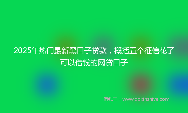 2025年热门最新黑口子贷款，概括五个征信花了可以借钱的网贷口子