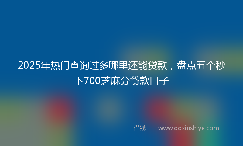 2025年热门查询过多哪里还能贷款，盘点五个秒下700芝麻分贷款口子