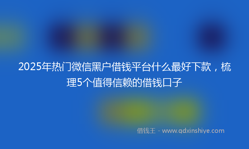 2025年热门微信黑户借钱平台什么最好下款，梳理5个值得信赖的借钱口子