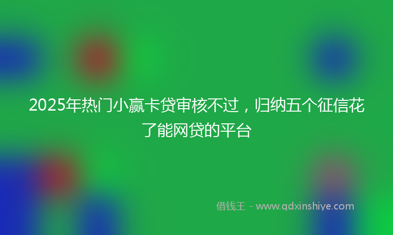 2025年热门小赢卡贷审核不过,归纳五个征信花了能网贷的平台