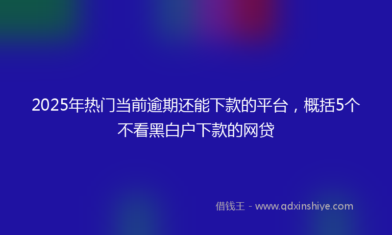 2025年热门当前逾期还能下款的平台，概括5个不看黑白户下款的网贷