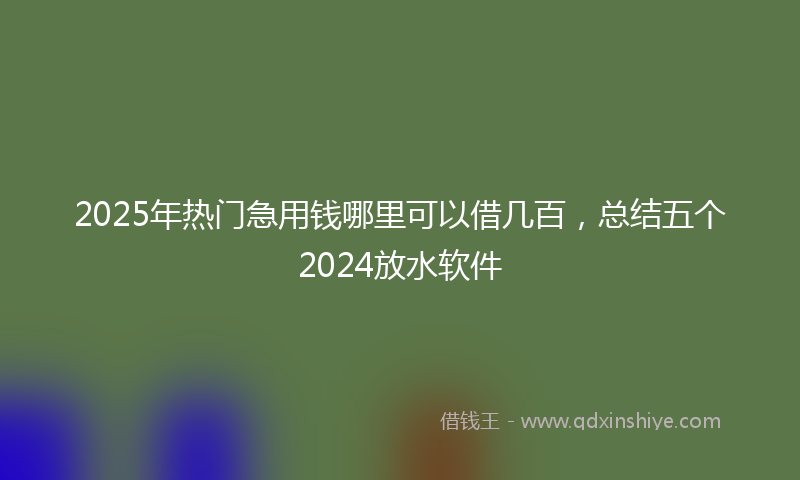 2025年热门急用钱哪里可以借几百，总结五个2024放水软件