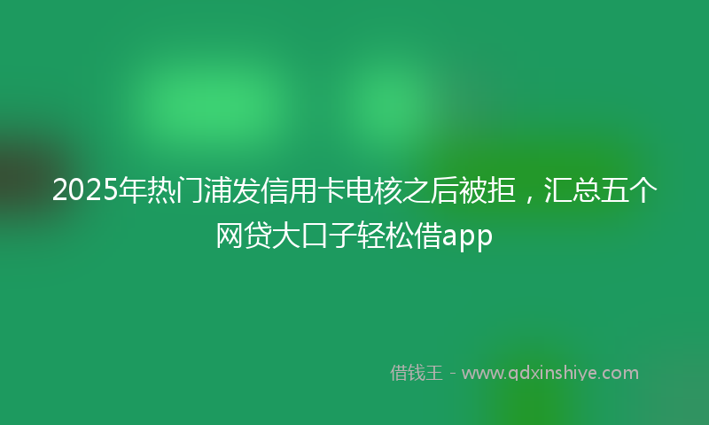 2025年热门浦发信用卡电核之后被拒，汇总五个网贷大口子轻松借app