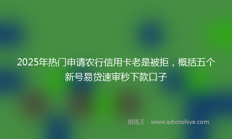 2025年热门申请农行信用卡老是被拒，概括五个新号易贷速审秒下款口子
