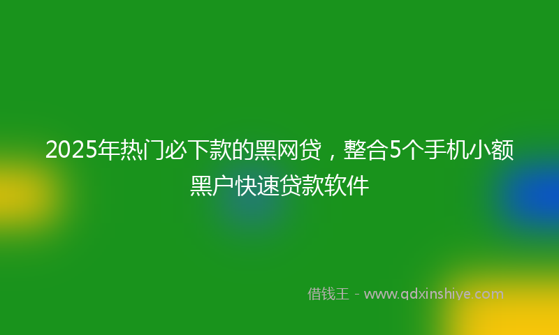 2025年热门必下款的黑网贷，整合5个手机小额黑户快速贷款软件