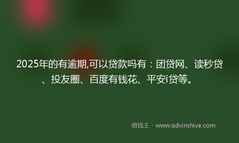 2025年的有逾期,可以贷款吗有：团贷网、读秒贷、投友圈、百度有钱花、平安i贷等。