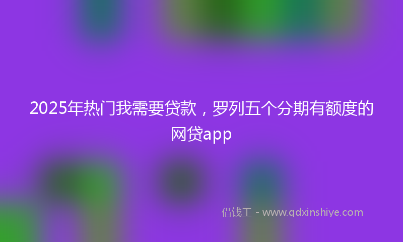 2025年热门我需要贷款，罗列五个分期有额度的网贷app