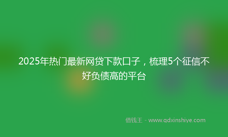 2025年热门最新网贷下款口子，梳理5个征信不好负债高的平台