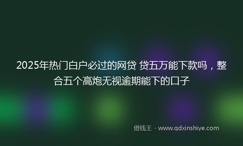 2025年热门白户必过的网贷 贷五万能下款吗，整合五个高炮无视逾期能下的口子