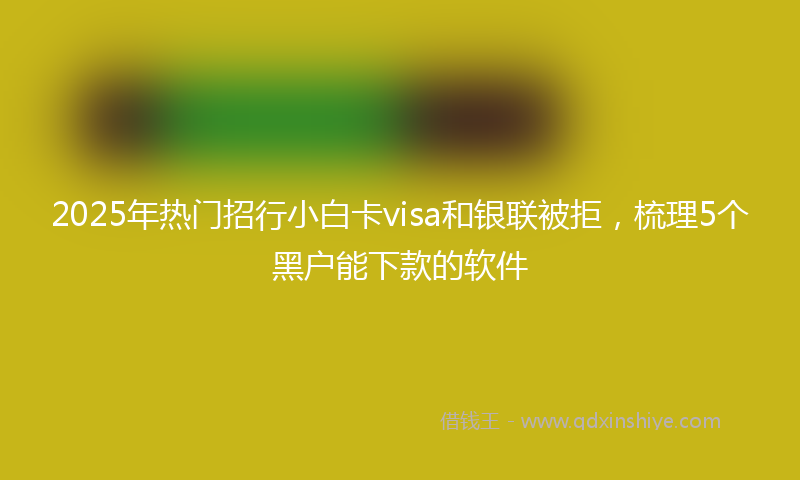 2025年热门招行小白卡visa和银联被拒，梳理5个黑户能下款的软件