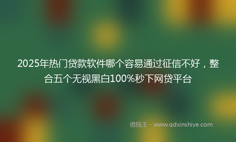 2025年热门贷款软件哪个容易通过征信不好，整合五个无视黑白100%秒下网贷平台