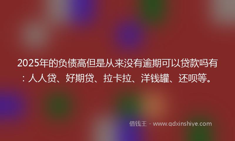 2025年的负债高但是从来没有逾期可以贷款吗有：人人贷、好期贷、拉卡拉、洋钱罐、还呗等。