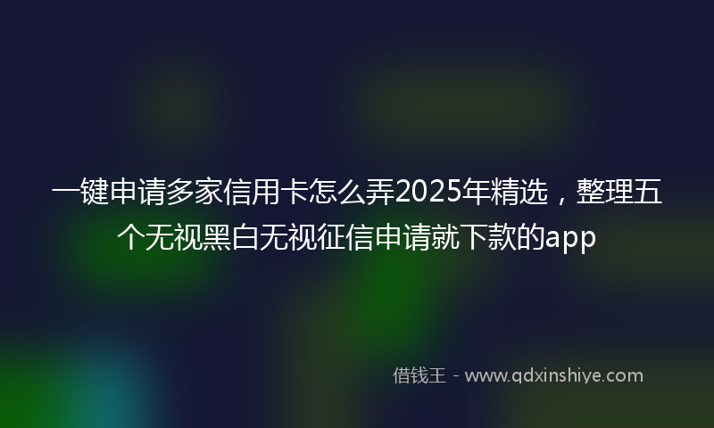 一键申请多家信用卡怎么弄2025年精选，整理五个无视黑白无视征信申请就下款的app