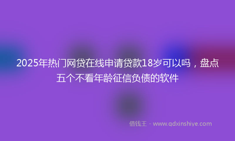 2025年热门网贷在线申请贷款18岁可以吗，盘点五个不看年龄征信负债的软件