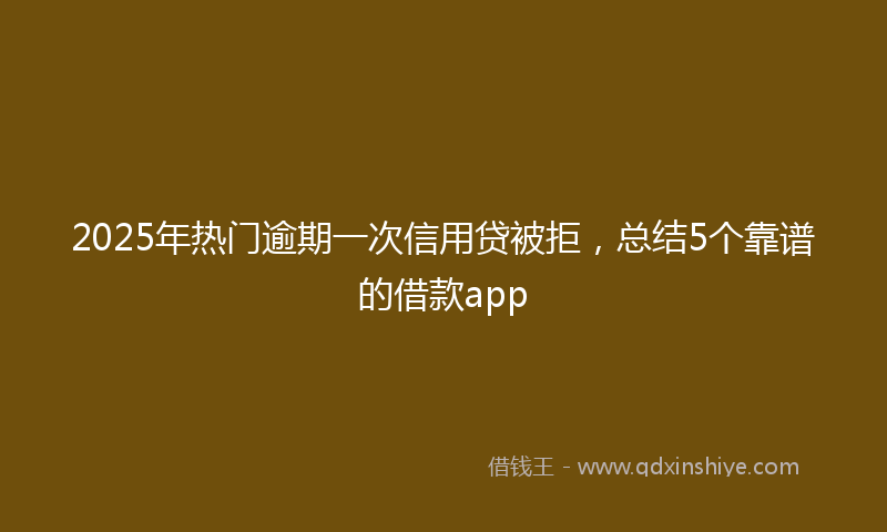 2025年热门逾期一次信用贷被拒，总结5个靠谱的借款app