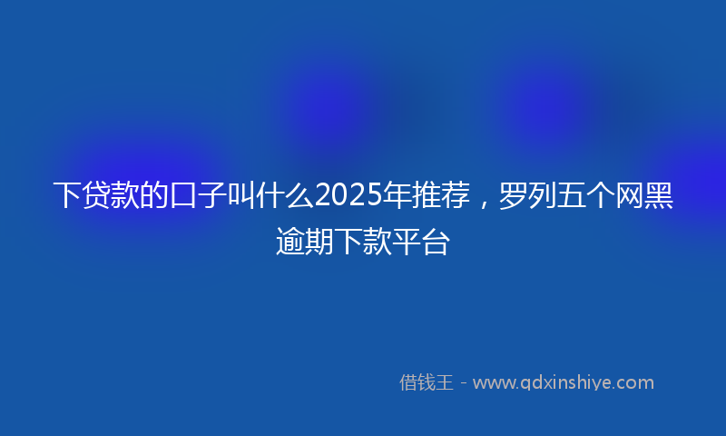 下贷款的口子叫什么2025年推荐，罗列五个网黑逾期下款平台