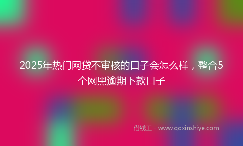 2025年热门网贷不审核的口子会怎么样，整合5个网黑逾期下款口子
