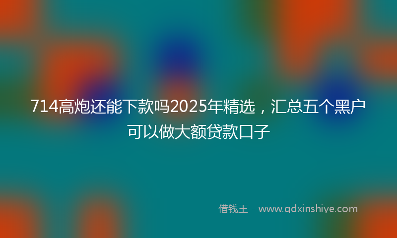 714高炮还能下款吗2025年精选，汇总五个黑户可以做大额贷款口子