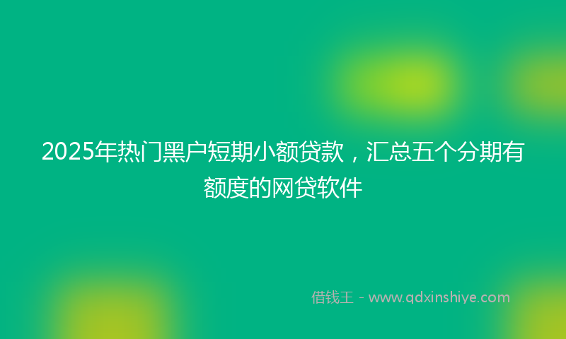 2025年热门黑户短期小额贷款，汇总五个分期有额度的网贷软件