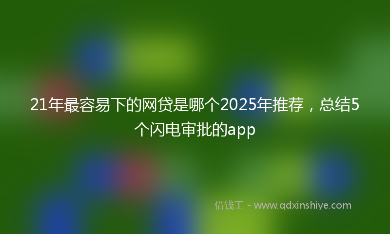 21年最容易下的网贷是哪个2025年推荐，总结5个闪电审批的app