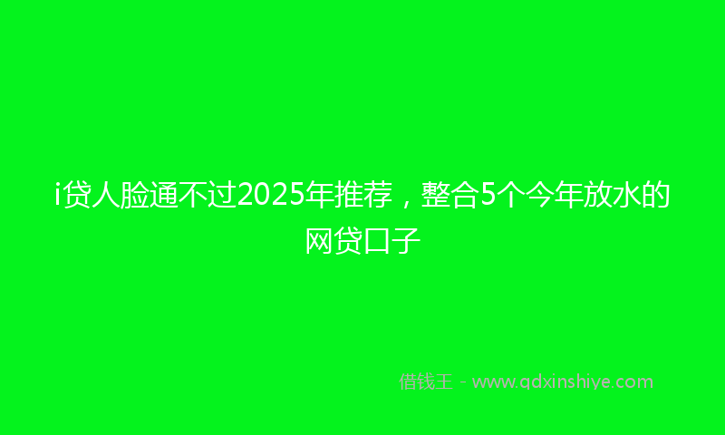 i贷人脸通不过2025年推荐，整合5个今年放水的网贷口子