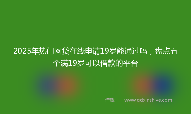2025年热门网贷在线申请19岁能通过吗，盘点五个满19岁可以借款的平台