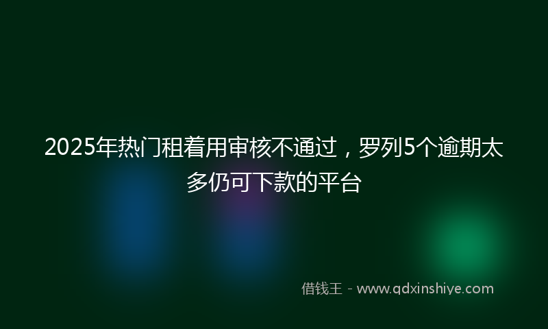 2025年热门租着用审核不通过，罗列5个逾期太多仍可下款的平台