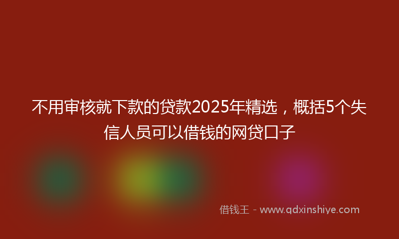 不用审核就下款的贷款2025年精选，概括5个失信人员可以借钱的网贷口子