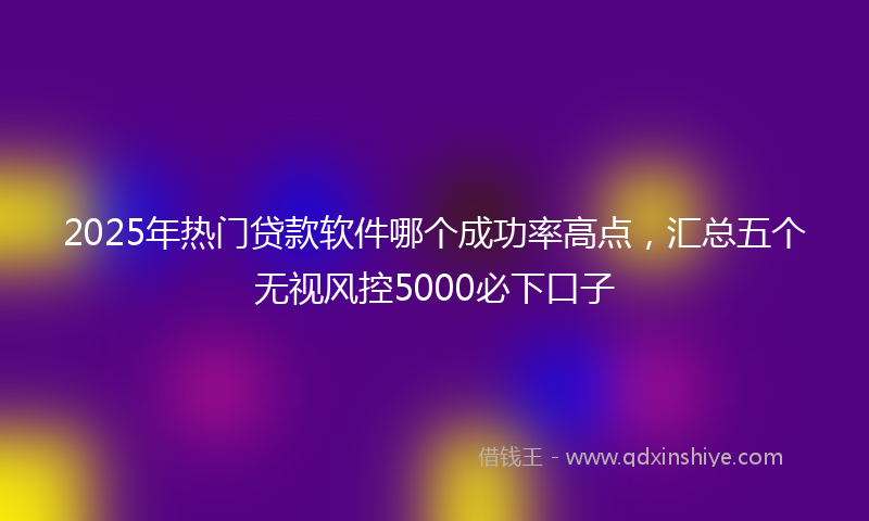 2025年热门贷款软件哪个成功率高点，汇总五个无视风控5000必下口子
