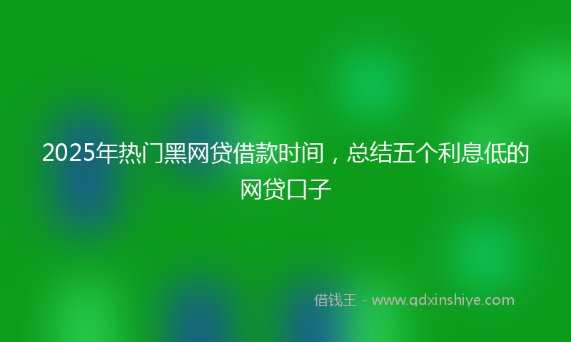 2025年热门黑网贷借款时间,总结五个利息低的网贷口子