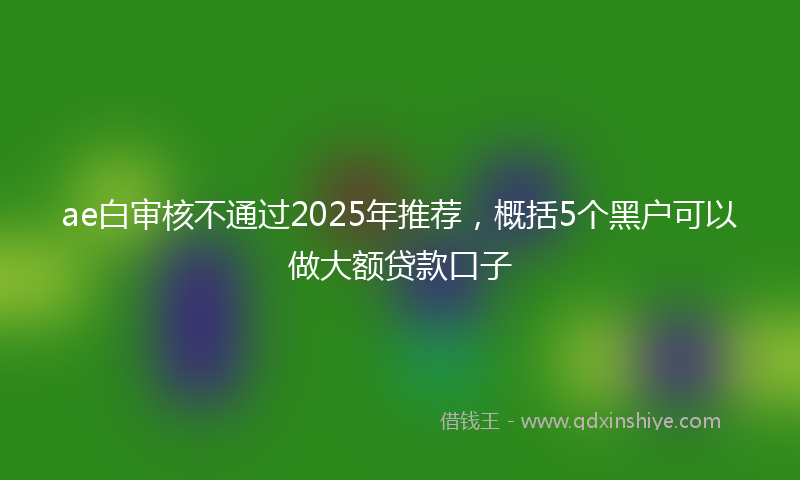 ae白审核不通过2025年推荐，概括5个黑户可以做大额贷款口子