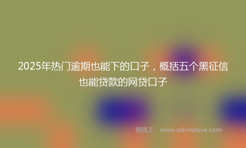 2025年热门逾期也能下的口子，概括五个黑征信也能贷款的网贷口子