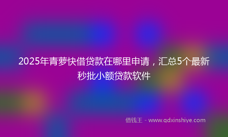 2025年青萝快借贷款在哪里申请，汇总5个最新秒批小额贷款软件