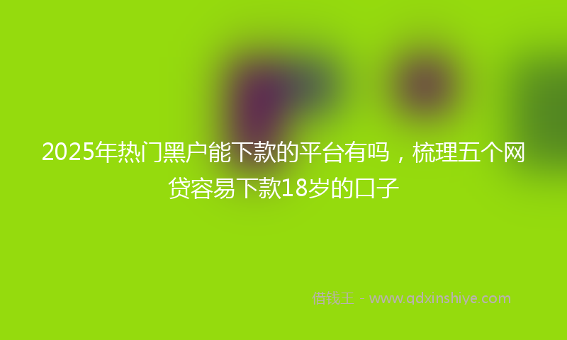 2025年热门黑户能下款的平台有吗，梳理五个网贷容易下款18岁的口子